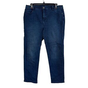 Style & Co. Petite 12P Womens Dark Wash Denim Jeans Embroidered Back Pockets